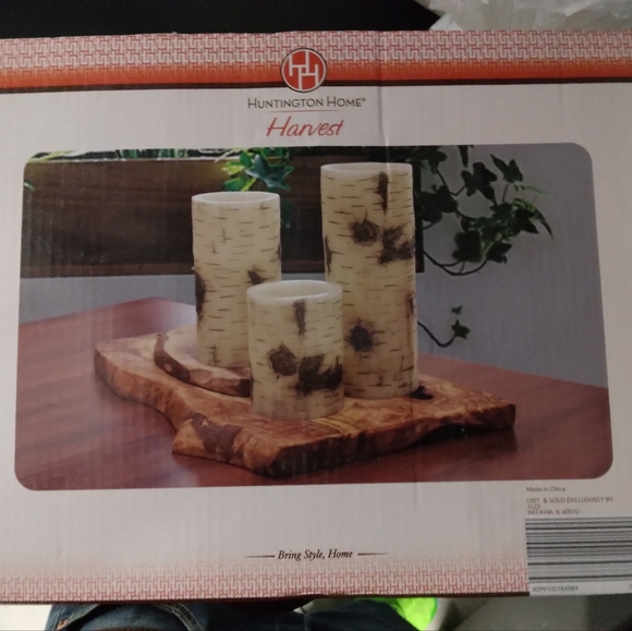 NWT Huntington Home Harvest 3 Piece Set Of Flameless LED Candles - Picture 1 of 5
